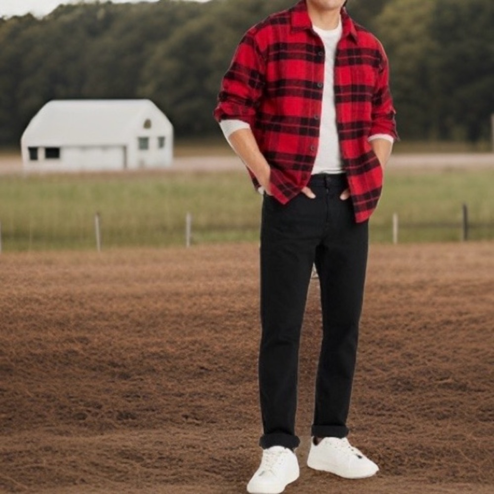 Flannel Button-Down Shirt - Lg - Picture 4 of 12